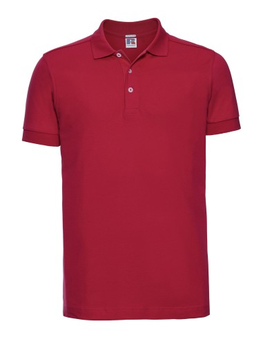 RUS-0R566M0-Men's Fitted Stretch Polo