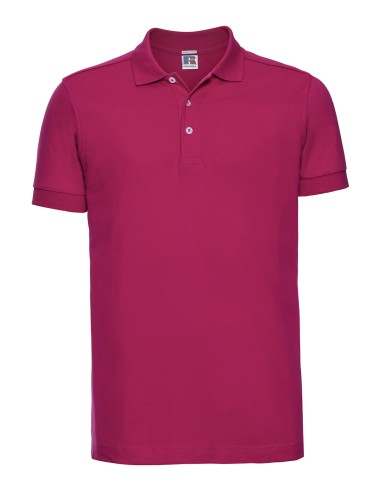 RUS-0R566M0-Men's Fitted Stretch Polo