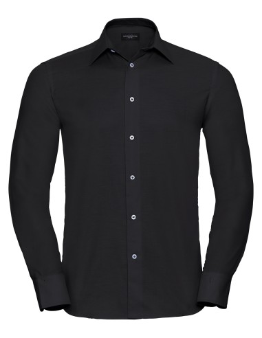 RUS-0R922M0-Men's Long Sleeve Tailored Oxford Shirt