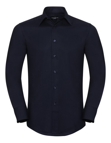 RUS-0R922M0-Men's Long Sleeve Tailored Oxford Shirt