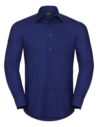 RUS-0R922M0-Men's Long Sleeve Tailored Oxford Shirt