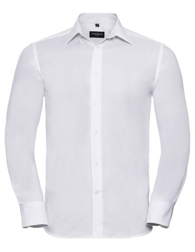 RUS-0R922M0-Men's Long Sleeve Tailored Oxford Shirt
