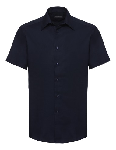RUS-0R923M0-Men's Short Sleeve Tailored Oxford Shirt