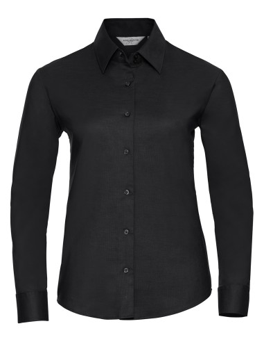RUS-0R932F0-Ladies' Long Sleeve Tailored Oxford Shirt