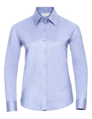RUS-0R932F0-Ladies' Long Sleeve Tailored Oxford Shirt