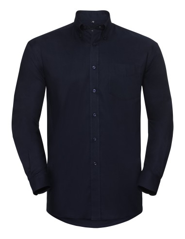 RUS-0R932M0-Men's Long Sleeve Classic Oxford Shirt