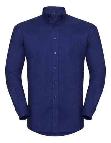 RUS-0R932M0-Men's Long Sleeve Classic Oxford Shirt