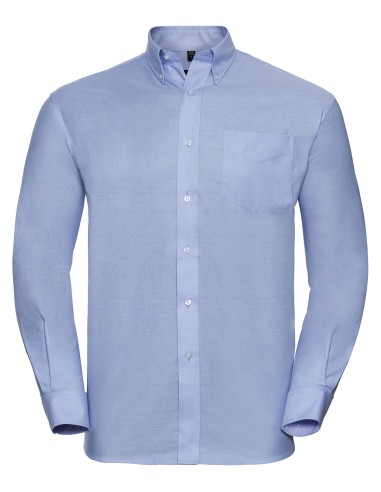 RUS-0R932M0-Men's Long Sleeve Classic Oxford Shirt