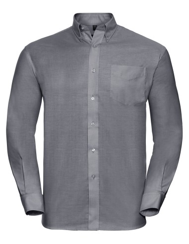 RUS-0R932M0-Men's Long Sleeve Classic Oxford Shirt