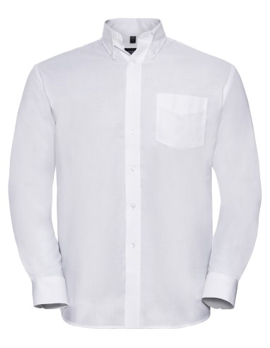 RUS-0R932M0-Men's Long Sleeve Classic Oxford Shirt