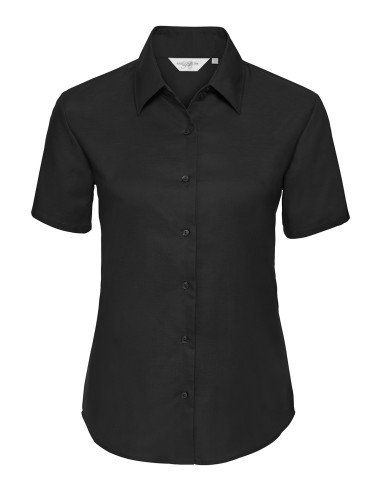 RUS-0R933F0-Ladies' Short Sleeve Tailored Oxford Shirt