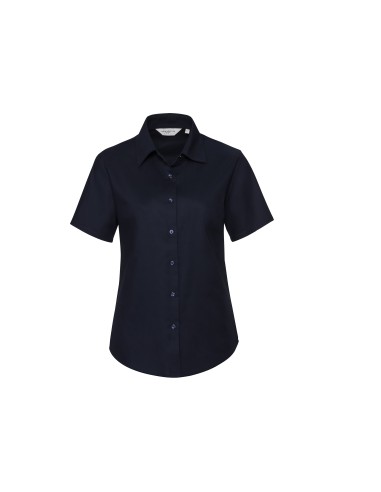 RUS-0R933F0-Ladies' Short Sleeve Tailored Oxford Shirt