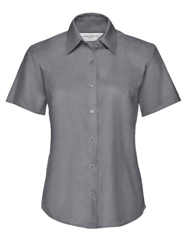 RUS-0R933F0-Ladies' Short Sleeve Tailored Oxford Shirt