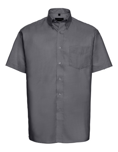 RUS-0R933M0-Men's Short Sleeve Classic Oxford Shirt