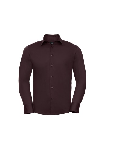 RUS-0R946M0-Men's Long Sleeve Fitted Stretch Shirt