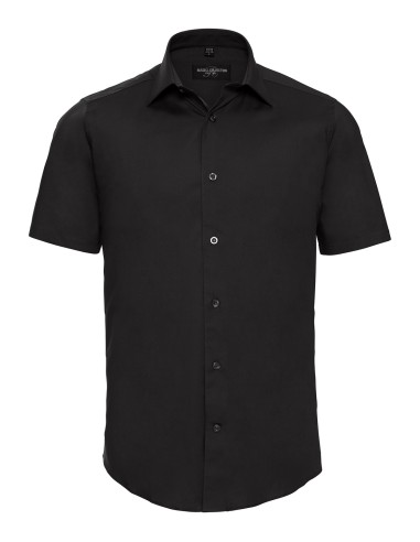 RUS-0R947M0-Men's Short Sleeve Fitted Stretch Shirt