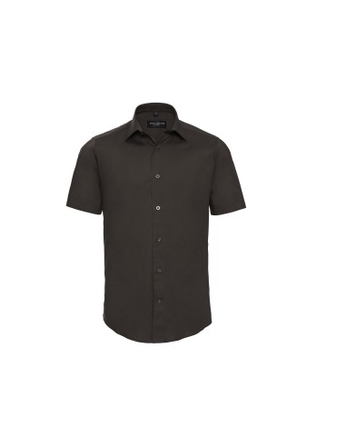 RUS-0R947M0-Men's Short Sleeve Fitted Stretch Shirt