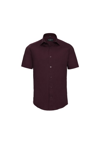 RUS-0R947M0-Men's Short Sleeve Fitted Stretch Shirt