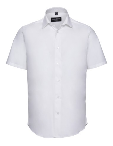 RUS-0R947M0-Men's Short Sleeve Fitted Stretch Shirt