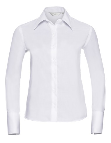 RUS-0R956F0-Ladies' Long Sleeve Tailored Ultimate Non-Iron Shirt