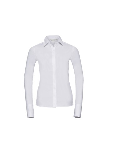 RUS-0R960F0-Ladies' Long Sleeve Fitted Ultimate Stretch Shirt