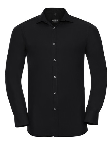 RUS-0R960M0-Men's Long Sleeve Fitted Ultimate Stretch Shirt