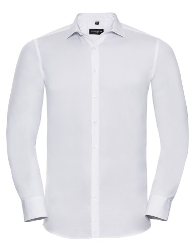 RUS-0R960M0-Men's Long Sleeve Fitted Ultimate Stretch Shirt
