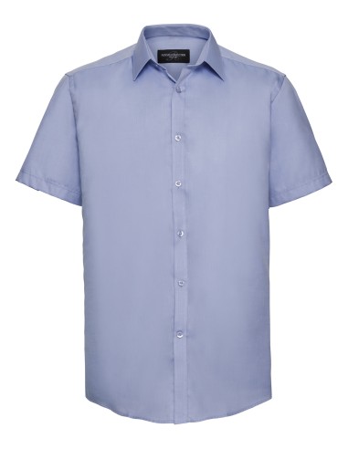 RUS-0R963M0-Mens Short Sleeve Tailored Herringbone Shirt