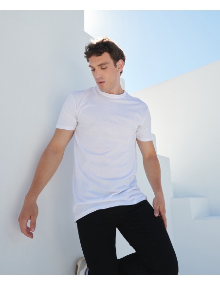 SFC-SF258-Mens Longline T-Shirt With Dipped Hem