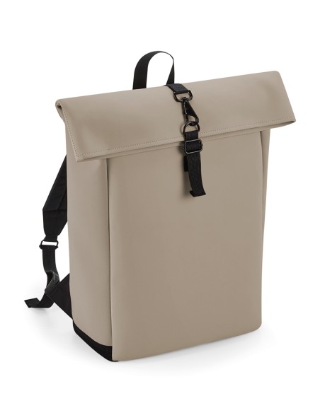 B-BG335-Matte PU Roll-Top Backpack