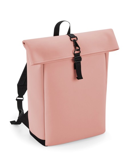 B-BG335-Matte PU Roll-Top Backpack
