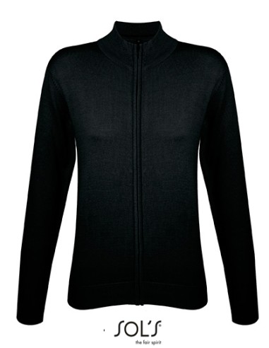 SOL-00550-Womens Zipped Knitted Cardigan Gordon