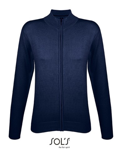 SOL-00550-Womens Zipped Knitted Cardigan Gordon