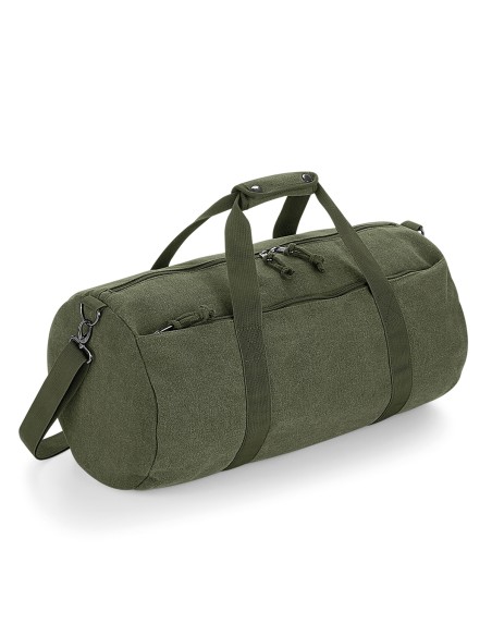 B-BG655-Vintage Canvas Barrel Bag
