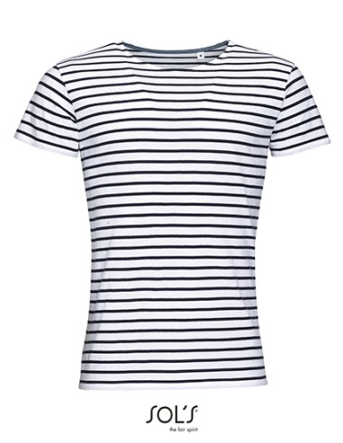 SOL-01398-Mens Round Neck Striped T-Shirt Miles