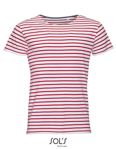 SOL-01398-Mens Round Neck Striped T-Shirt Miles
