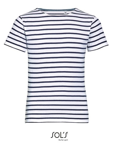 SOL-01400-Kids Round Neck Striped T-Shirt Miles
