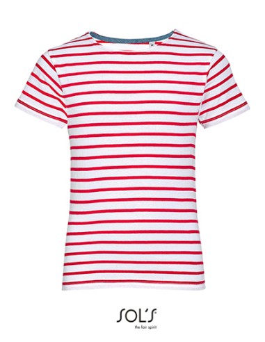 SOL-01400-Kids Round Neck Striped T-Shirt Miles