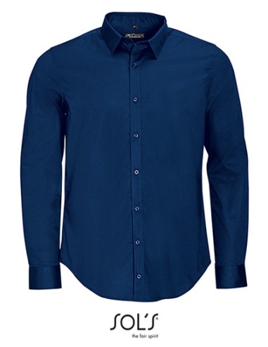 SOL-01426-Mens Long Sleeve Stretch Shirt Blake