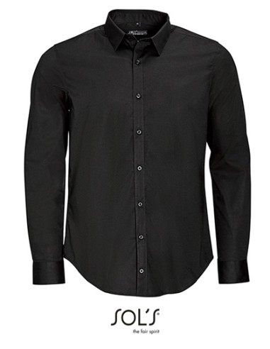 SOL-01426-Mens Long Sleeve Stretch Shirt Blake