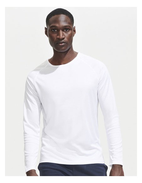 SOL-02071-Mens Long Sleeve Sports T-Shirt Sporty