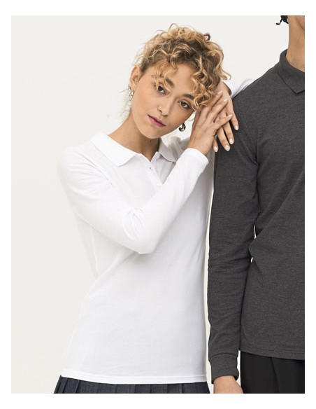 SOL-02083-Womens Long-Sleeve Piqué Polo Shirt Perfect