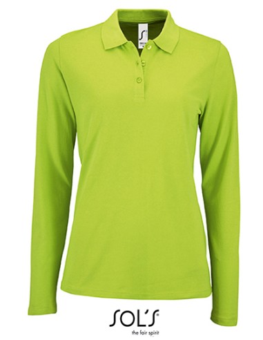 SOL-02083-Womens Long-Sleeve Piqué Polo Shirt Perfect