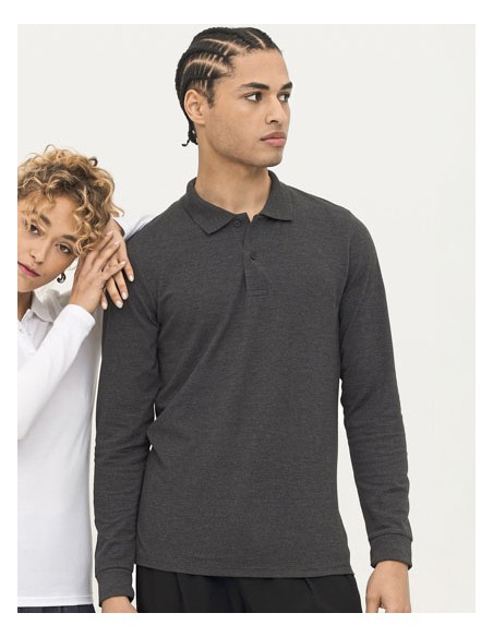 SOL-02087-Mens Long-Sleeve Piqué Polo Shirt Perfect