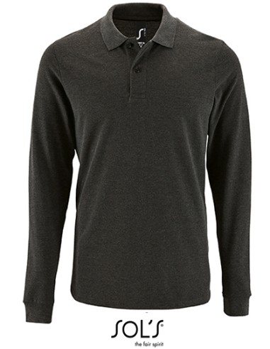 SOL-02087-Mens Long-Sleeve Piqué Polo Shirt Perfect