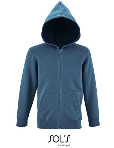 SOL-02092-Kids Zip Hoodie Stone