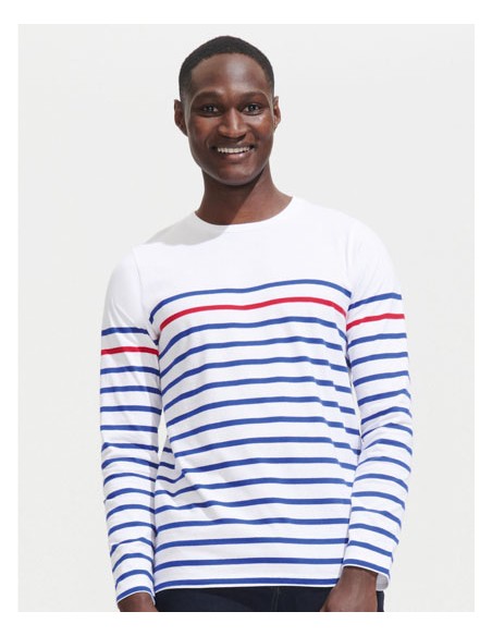 SOL-03099-Mens Long Sleeve Striped T-Shirt Matelot