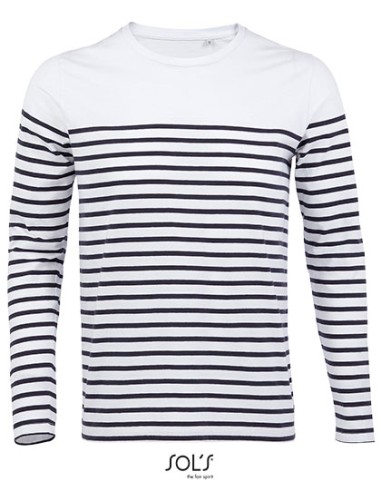 SOL-03099-Mens Long Sleeve Striped T-Shirt Matelot