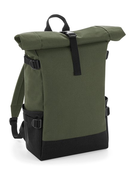B-BG858-Block Roll-Top Backpack