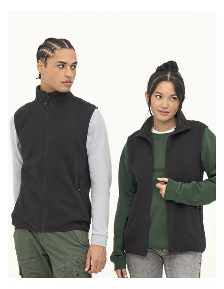 SOL-03822-Unisex Factor Zipped Fleece Bodywarmer